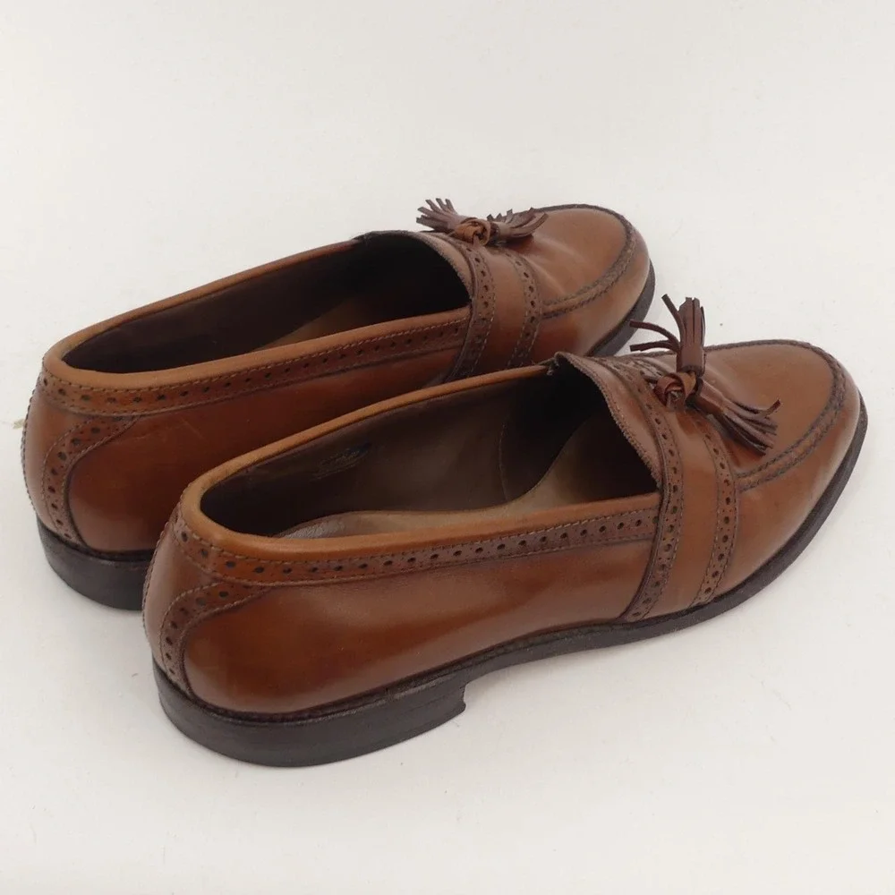 Allen‎ Edmonds Harvard Brown Leather Brogue Tassel Loafers Men's Size 10 C